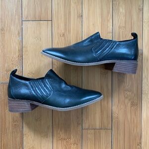 Lucky Brand Lenci Womens Leather Slip On Block Heel Boot